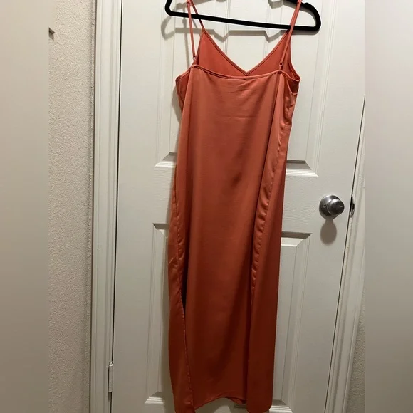 Silky orange slip dress - Picture 4 of 5